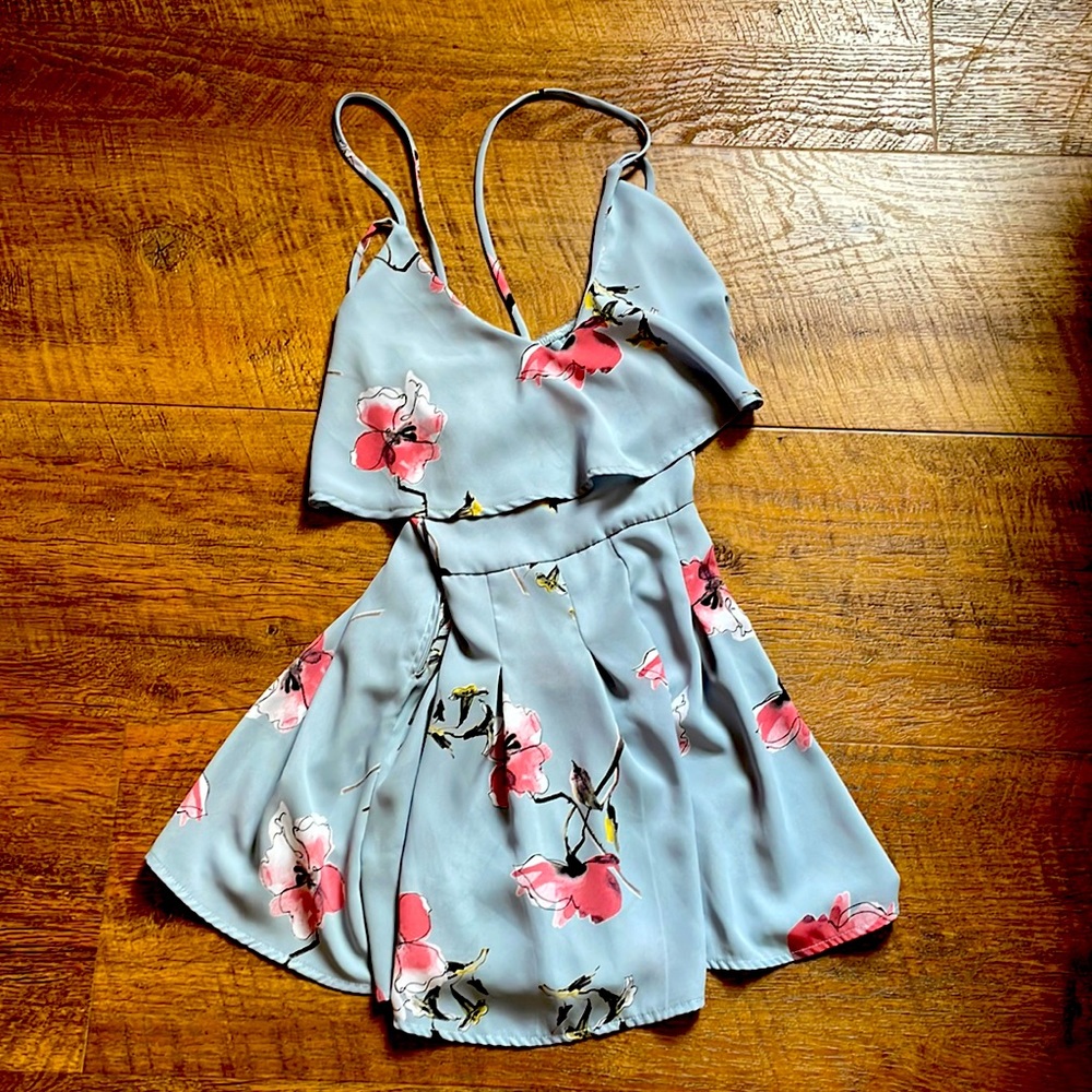 Floral Blue Romper